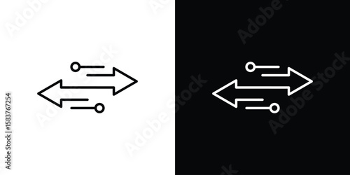 Transfer icon in outline style. Vector.