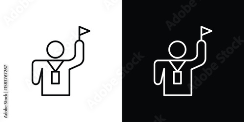 Tourist Guide icon in outline style. Vector.