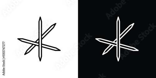 Toothpick icon in outline style. Vector.