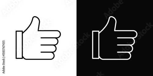 Thumb up icon in outline style. Vector.
