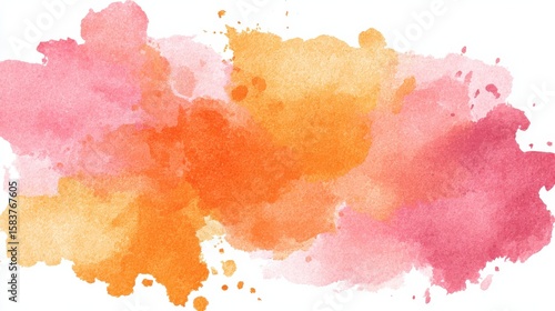 orange and soft pink watercolor splotch. Beautiful watercolor backgrounds Vector, no logos, no brands