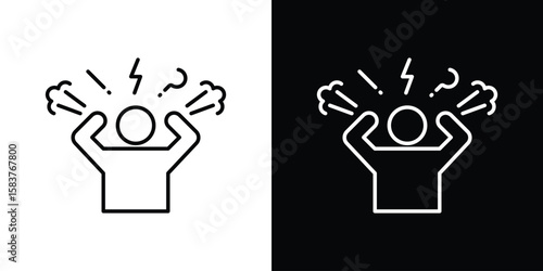 Stress icon in outline style. Vector.