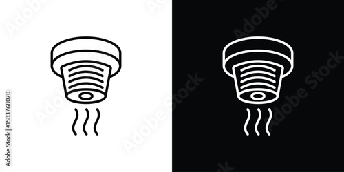 Smoke detector icon in outline style. Vector.