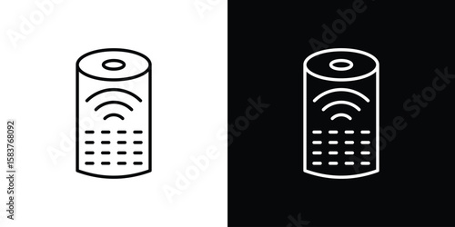 Smart speaker icon in outline style. Vector.