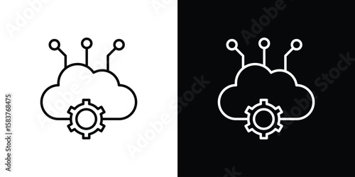 SaaS icon in outline style. Vector.