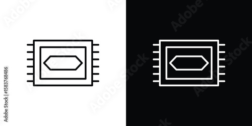 Rugs icon in outline style. Vector.