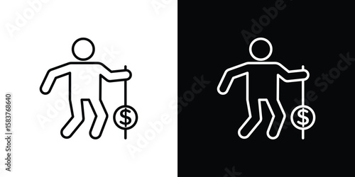 Retirement icon in outline style. Vector.