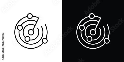 Radar detection icon in outline style. Vector.