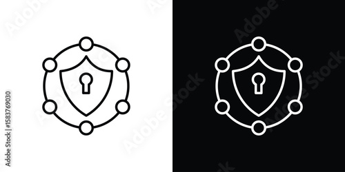 Private network icon in outline style. Vector.