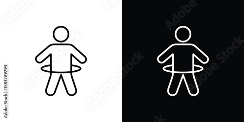 People Hula hop icon in outline style. Vector.