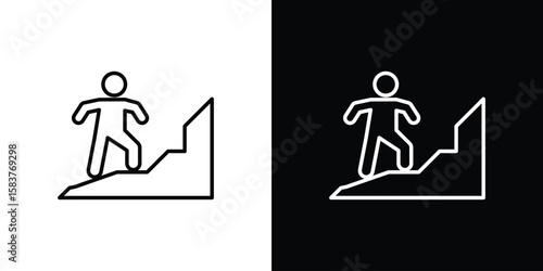 People Climbing icon in outline style. Vector.