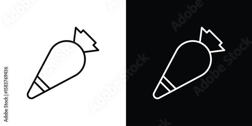 Pastry bag icon in outline style. Vector.