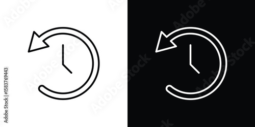 Past icon in outline style. Vector.