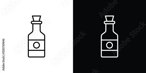 Olive oil icon in outline style. Vector.