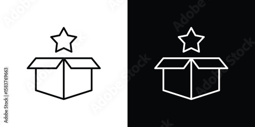 New product icon in outline style. Vector.