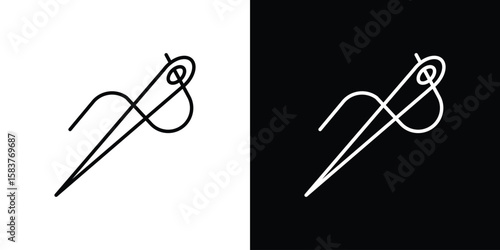 Needle icon in outline style. Vector.