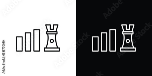 Marketing strategy icon in outline style. Vector.