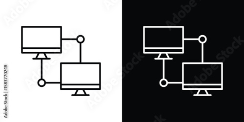 Local network icon in outline style. Vector.