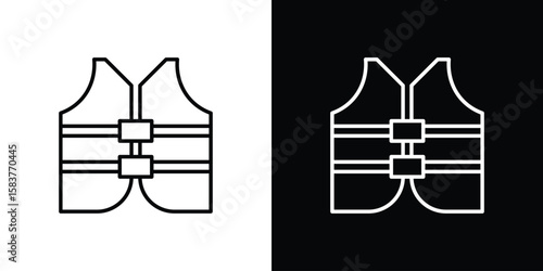 Lifejacket icon in outline style. Vector.