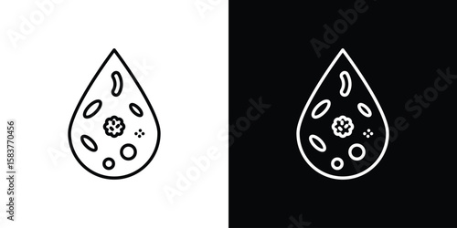 Leukemia icon in outline style. Vector.