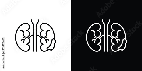 Kidney disease icon in outline style. Vector.