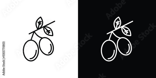 Jujube icon in outline style. Vector.