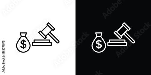 Inheritance law icon in outline style. Vector.