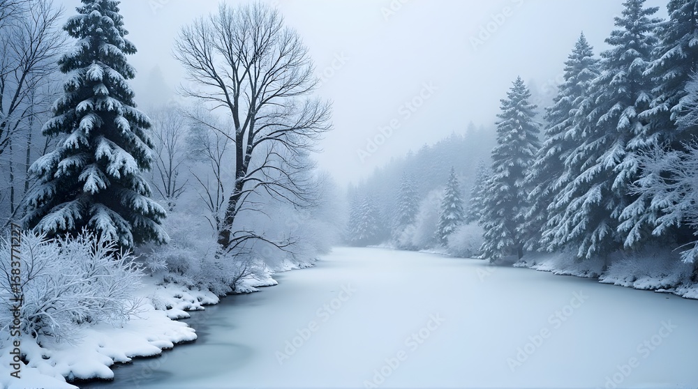 Fototapeta premium winter landscape in the forest