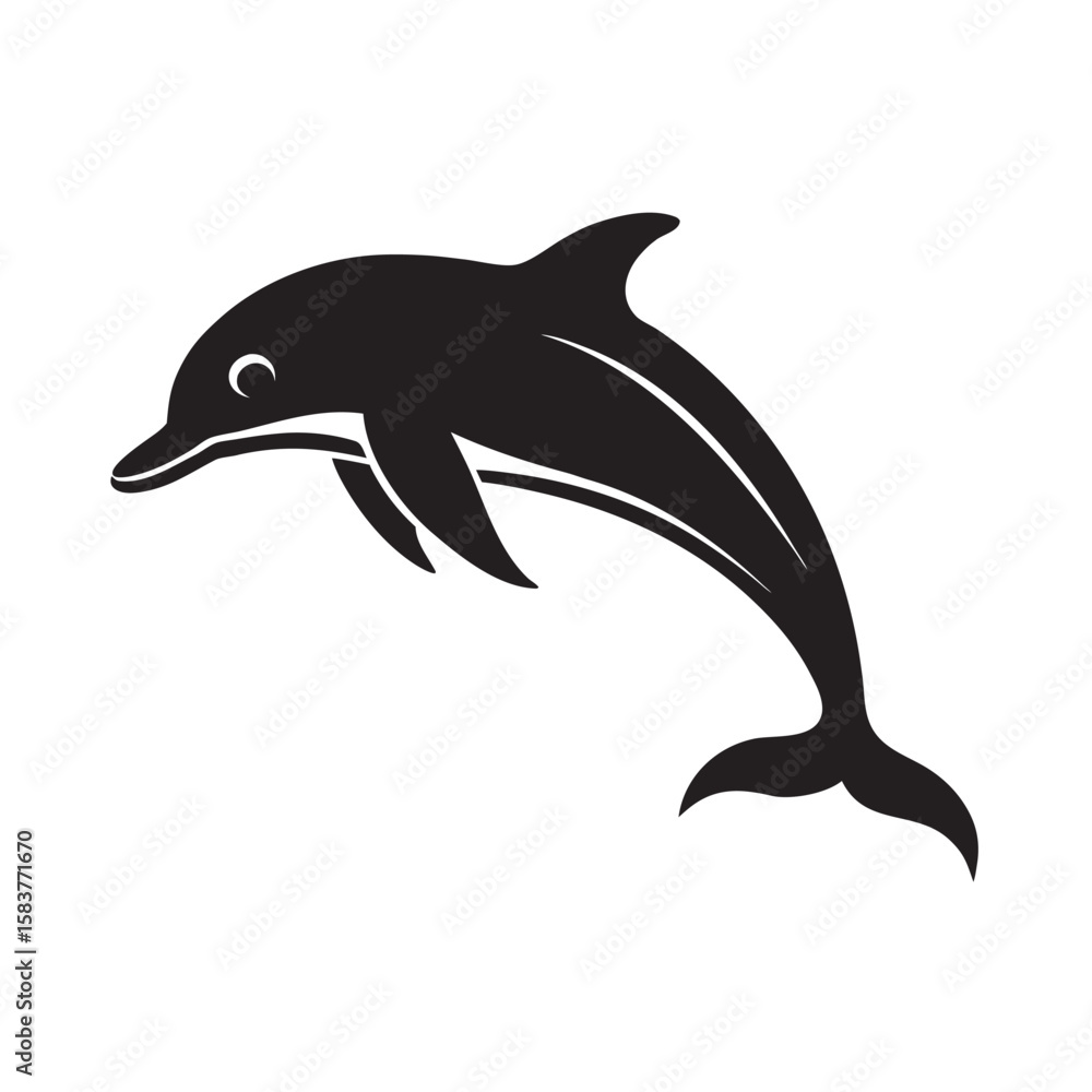 Fototapeta premium silhouette dolphin jumping out of water