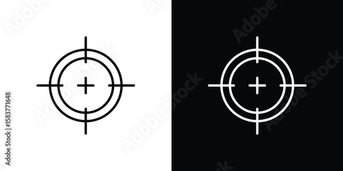 Gun target icon in outline style. Vector.