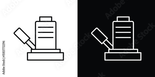 Floor sanding machine icon in outline style. Vector.