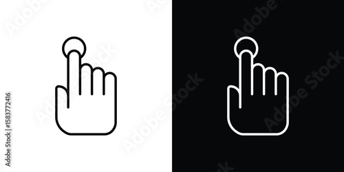 Finger control icon in outline style. Vector.