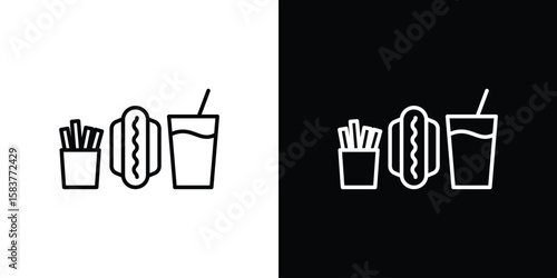 Fast food icon in outline style. Vector.