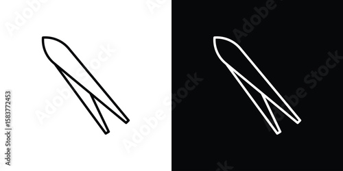 Eyebrow tweezers icon in outline style. Vector.