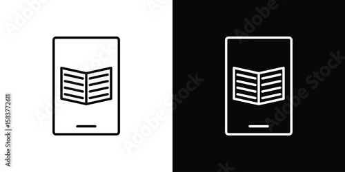 Ebook icon in outline style. Vector.