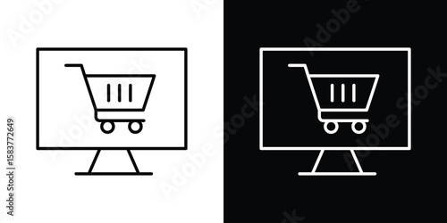 E commerce platform icon in outline style. Vector.