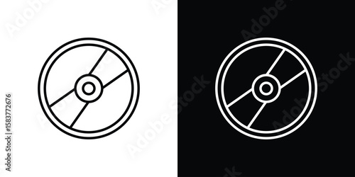 DVD icon in outline style. Vector.