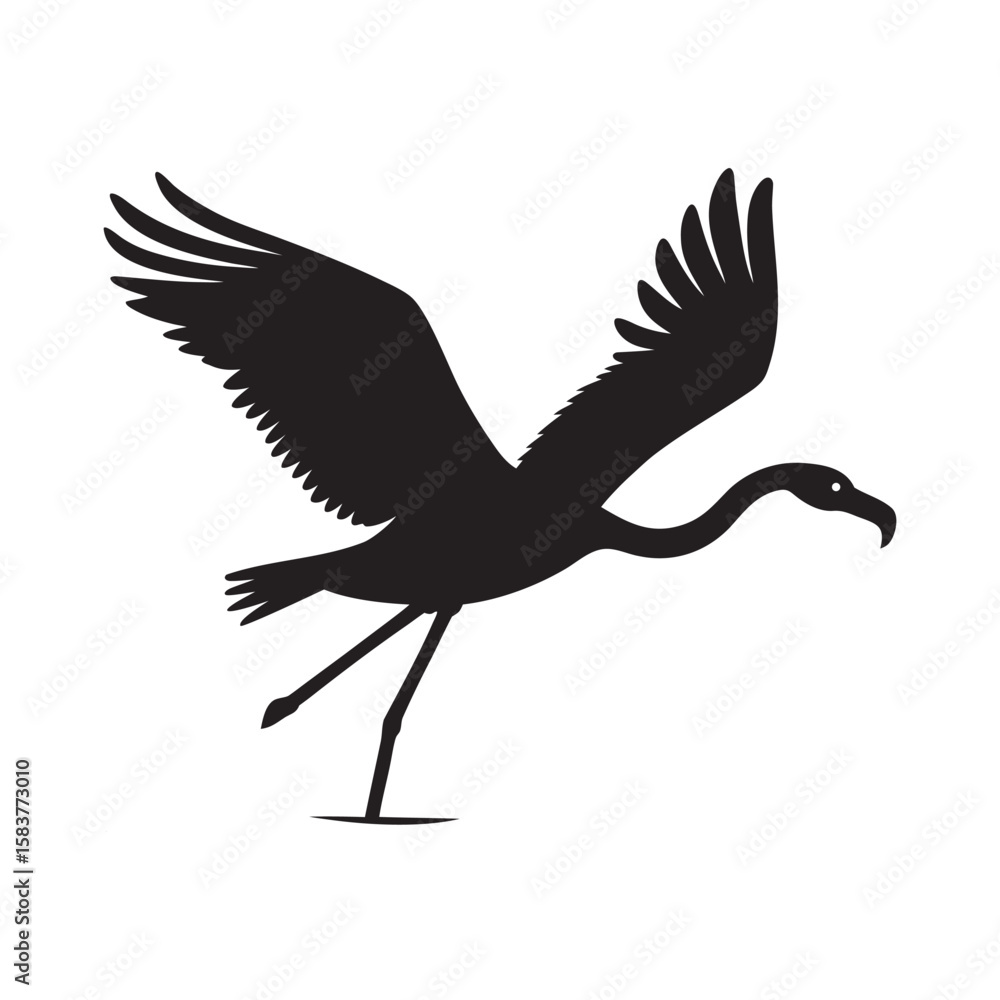 Fototapeta premium silhouette flamingo flying