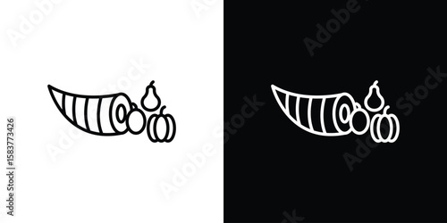 Cornucopia icon in outline style. Vector.