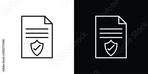 Contract coverage icon in outline style. Vector.