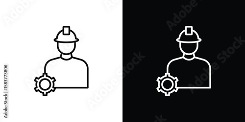 Civil Engineer icon in outline style. Vector.