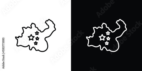 China map icon in outline style. Vector.