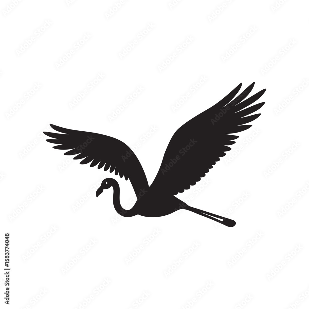 Obraz premium silhouette flamingo flying
