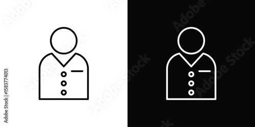 Cashier icon in outline style. Vector.