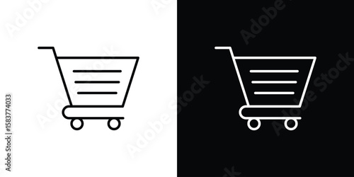 Cart icon in outline style. Vector.