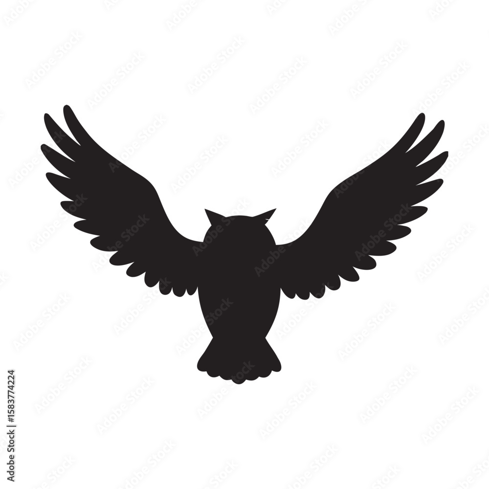 Obraz premium silhouette owl flying