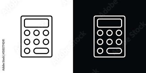 Calculator icon in outline style. Vector.