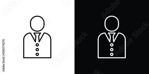 Businessman icon in outline style. Vector.