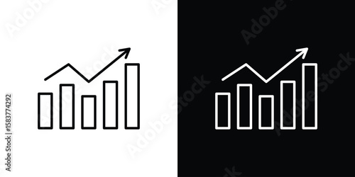 Business performance icon in outline style. Vector.