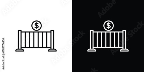 Bridging loan icon in outline style. Vector.